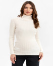 Made in Italy AURORA White Ribbed Maternity Turtleneck